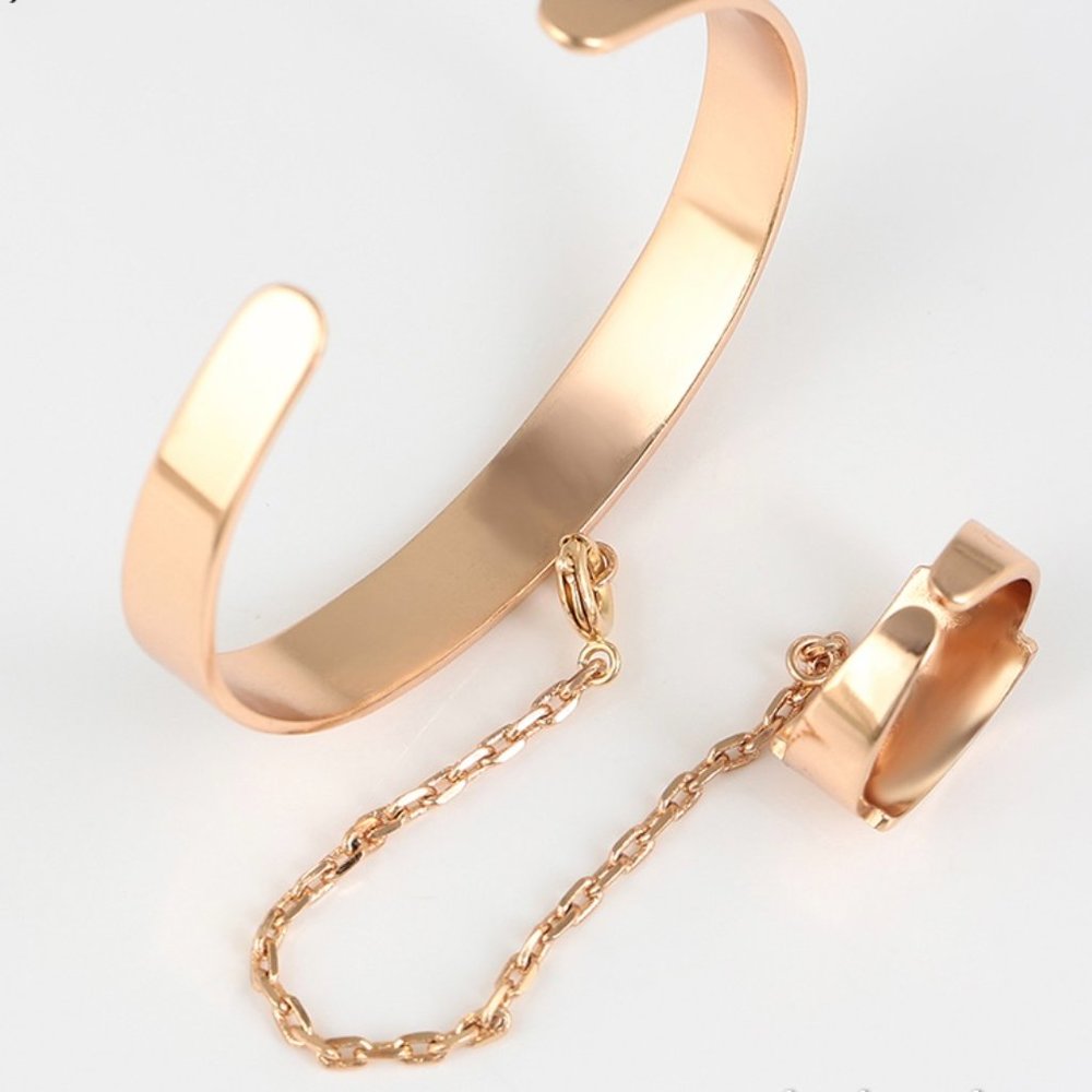Adjustable Bangle Ring 18KGP Set - Picture 7 of 15